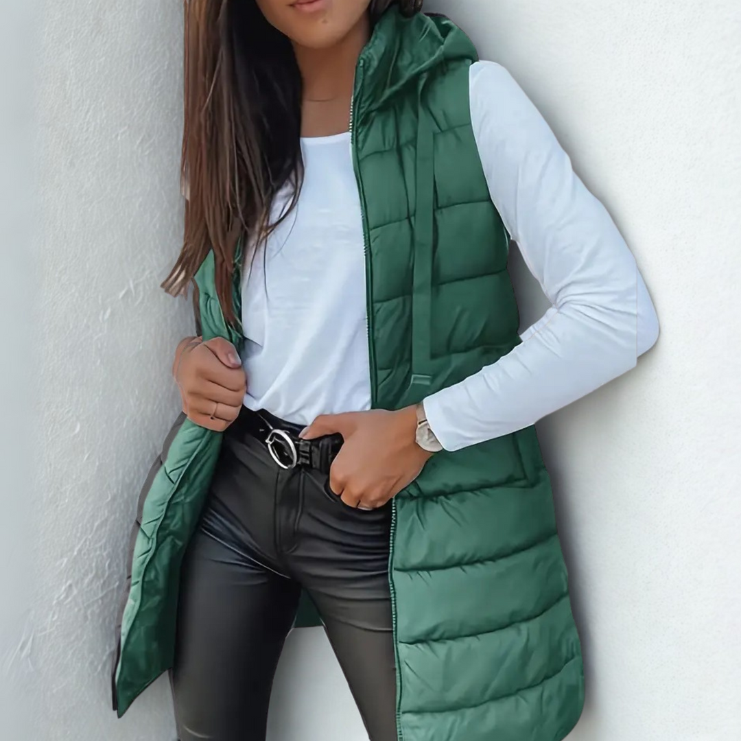 Wanda | Hooded Longline Puffer Vest