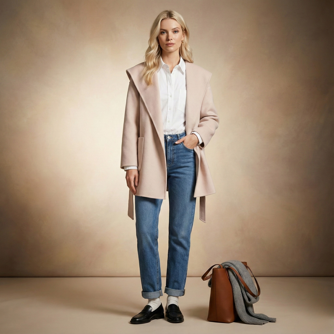 Camel-Hair Long Pointed Coat
