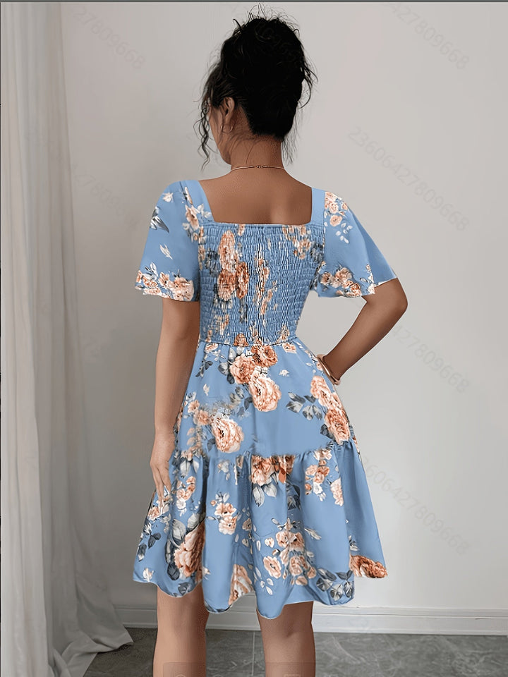 Lorraine | Floral Waist Tie Dress
