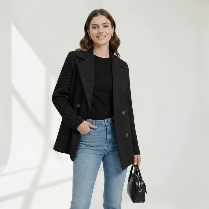 Sasha | Ribbed Knit Blazer Coat