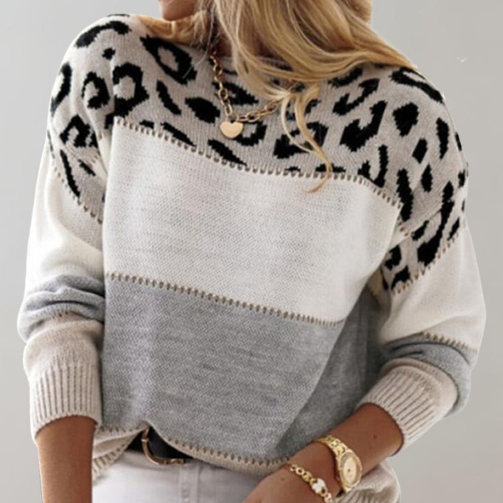 Roxanne | Leopard Print Knit Sweater