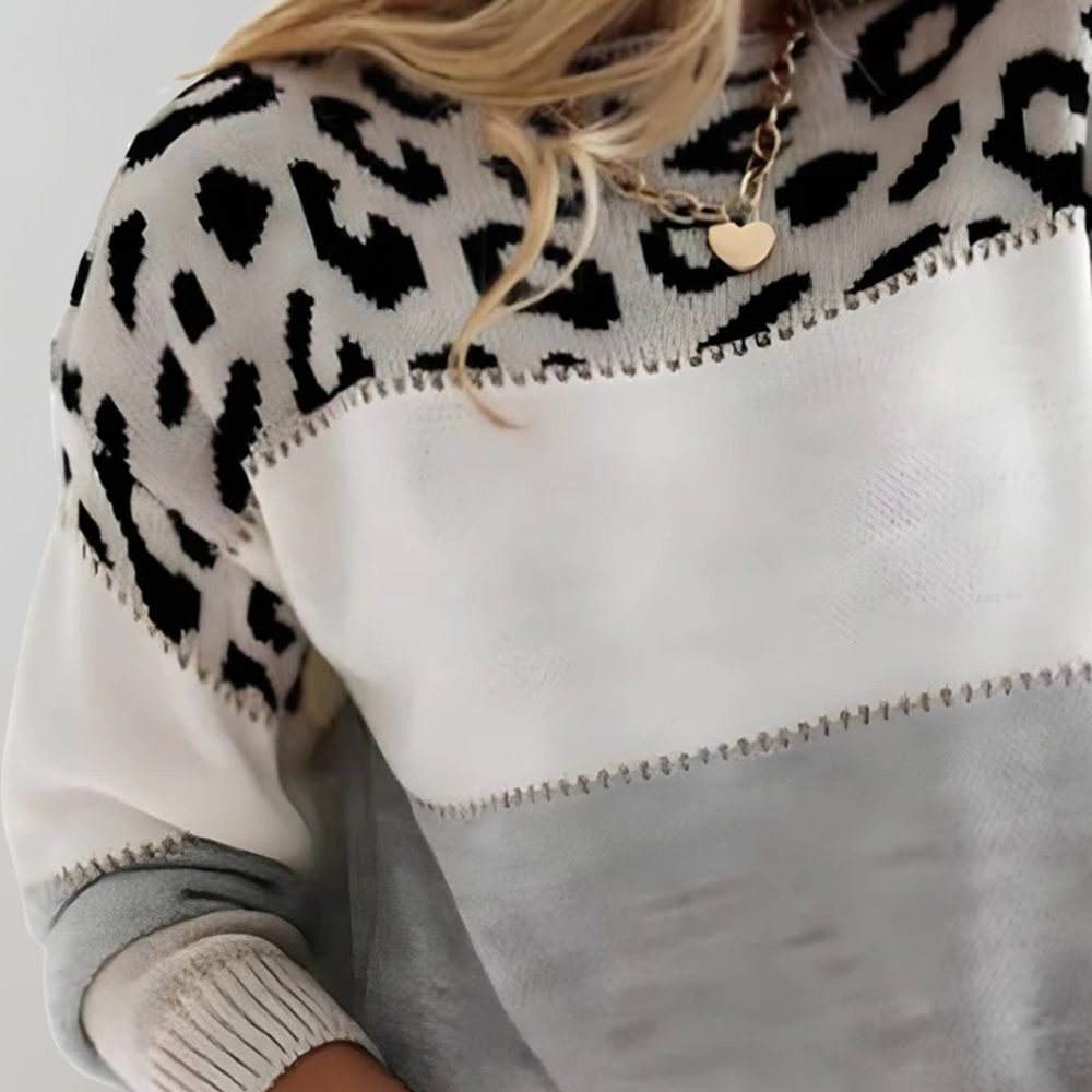 Roxanne | Leopard Print Knit Sweater