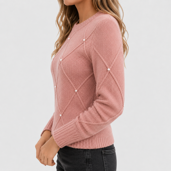 Sierra | Pearl Detail Crew Neck Sweater