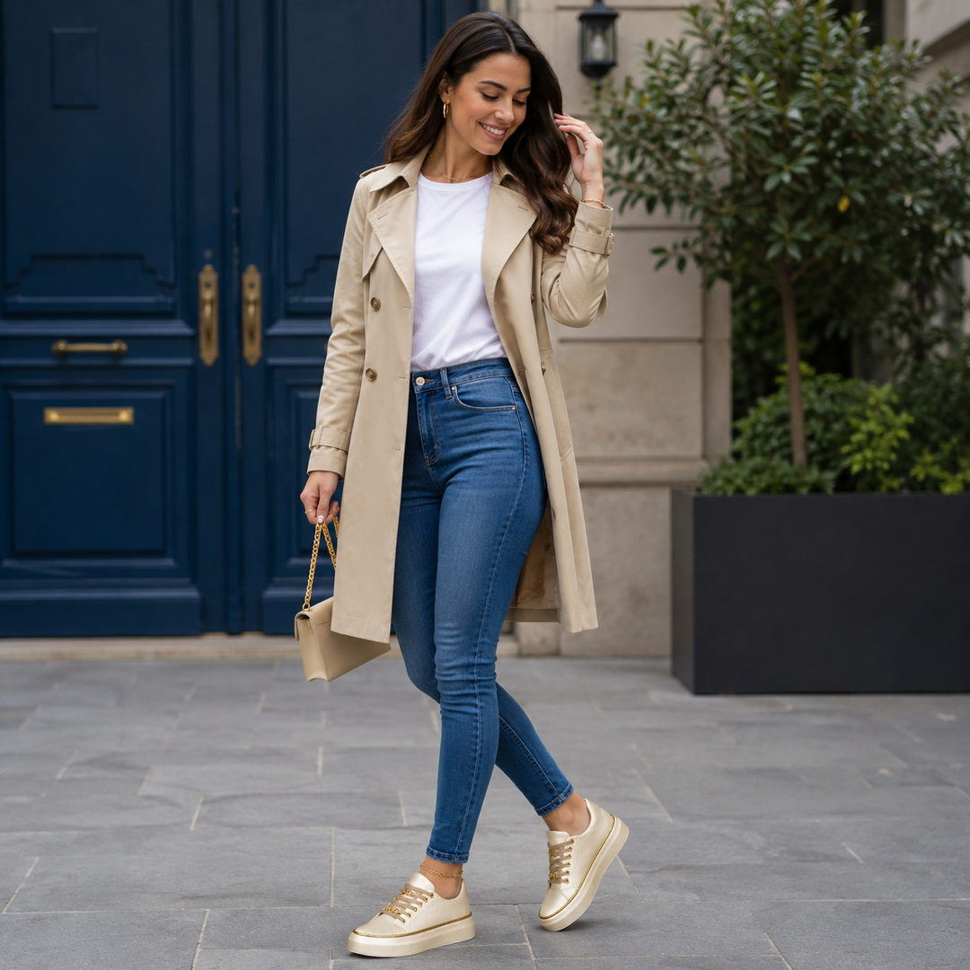 Arch Support Platform Lace-Up Sneakers