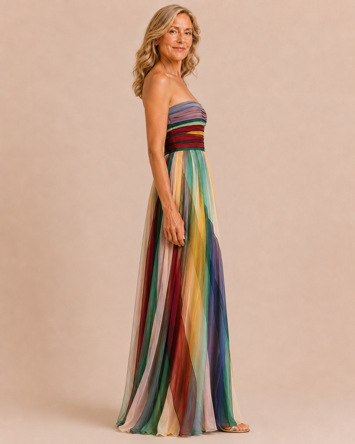 Dolores | Strapless Pleated Maxi Dress