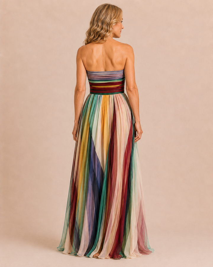 Dolores | Strapless Pleated Maxi Dress