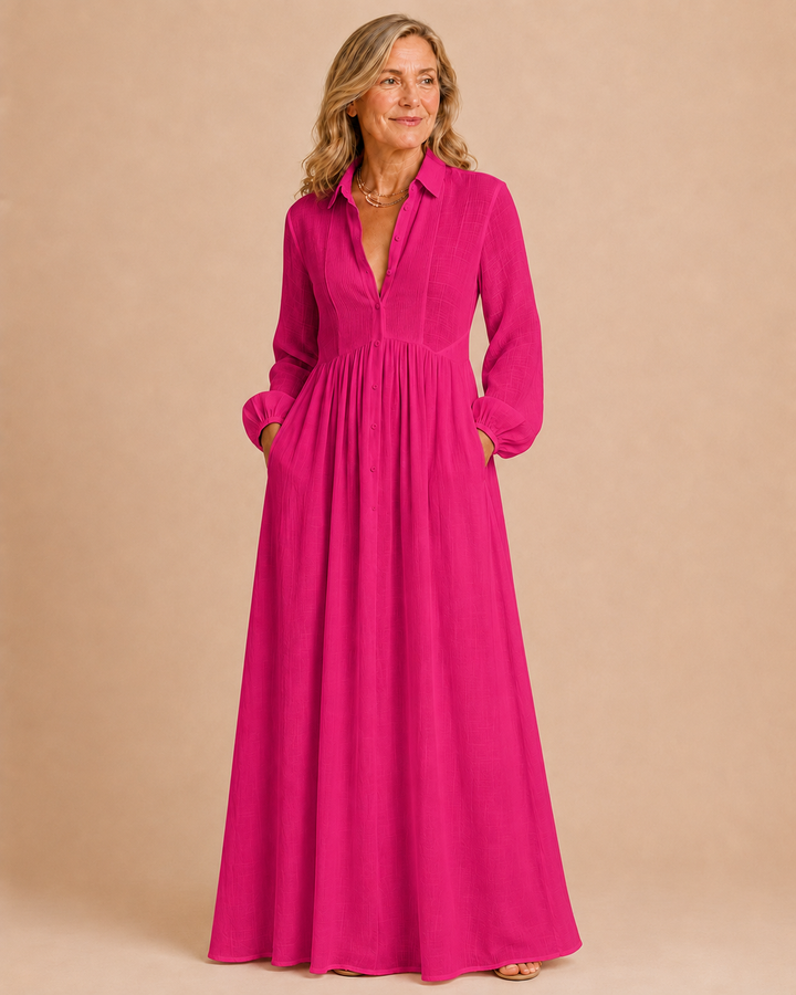 Serena | Flowing Button-Front Maxi Dress