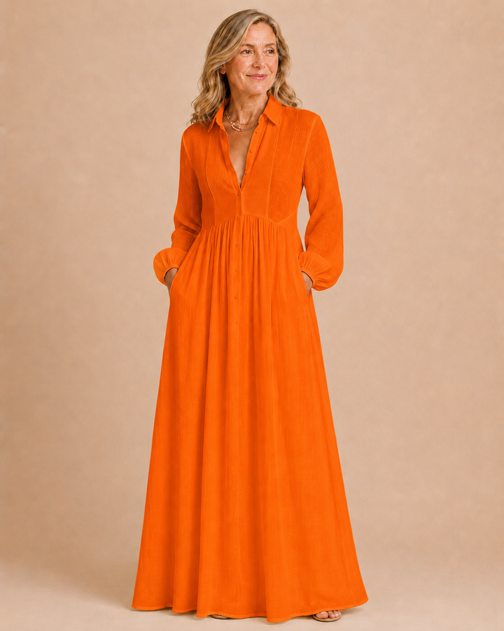 Serena | Flowing Button-Front Maxi Dress