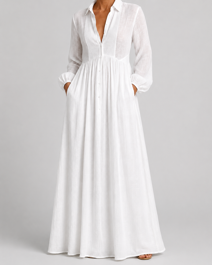 Serena | Flowing Button-Front Maxi Dress