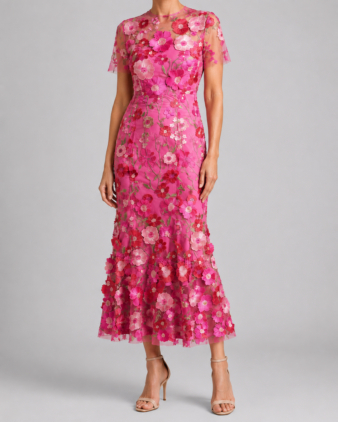 Primrose | Romantic Floral Appliqué Mermaid Evening Gown