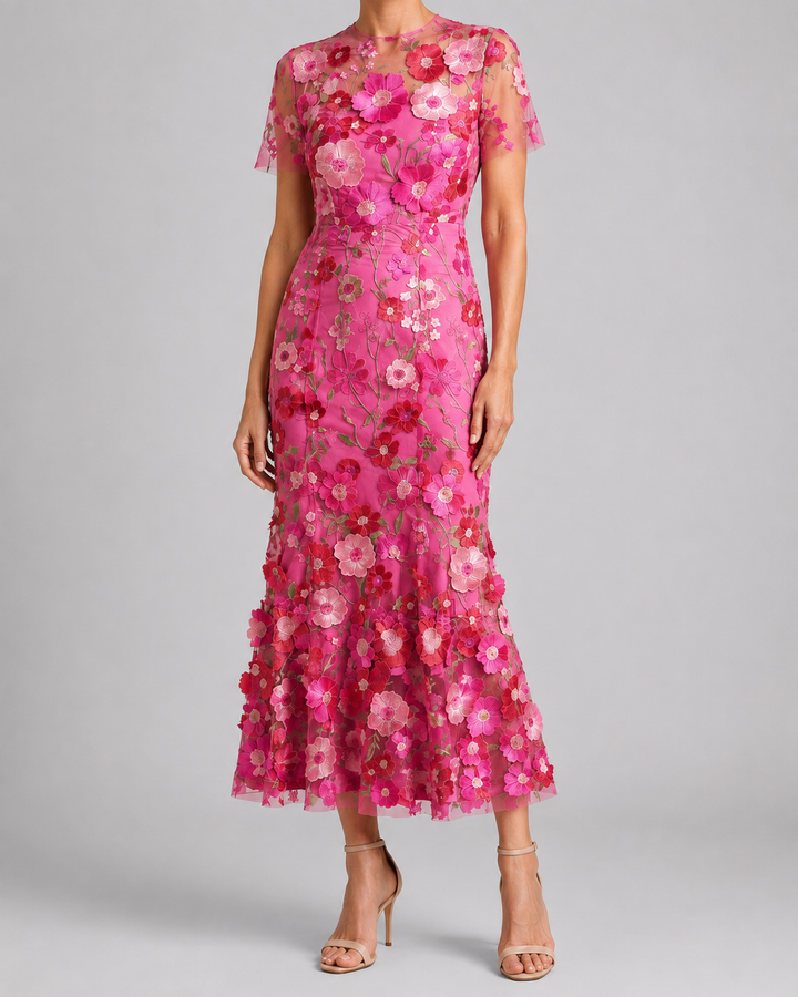 Primrose | Romantic Floral Appliqué Mermaid Evening Gown