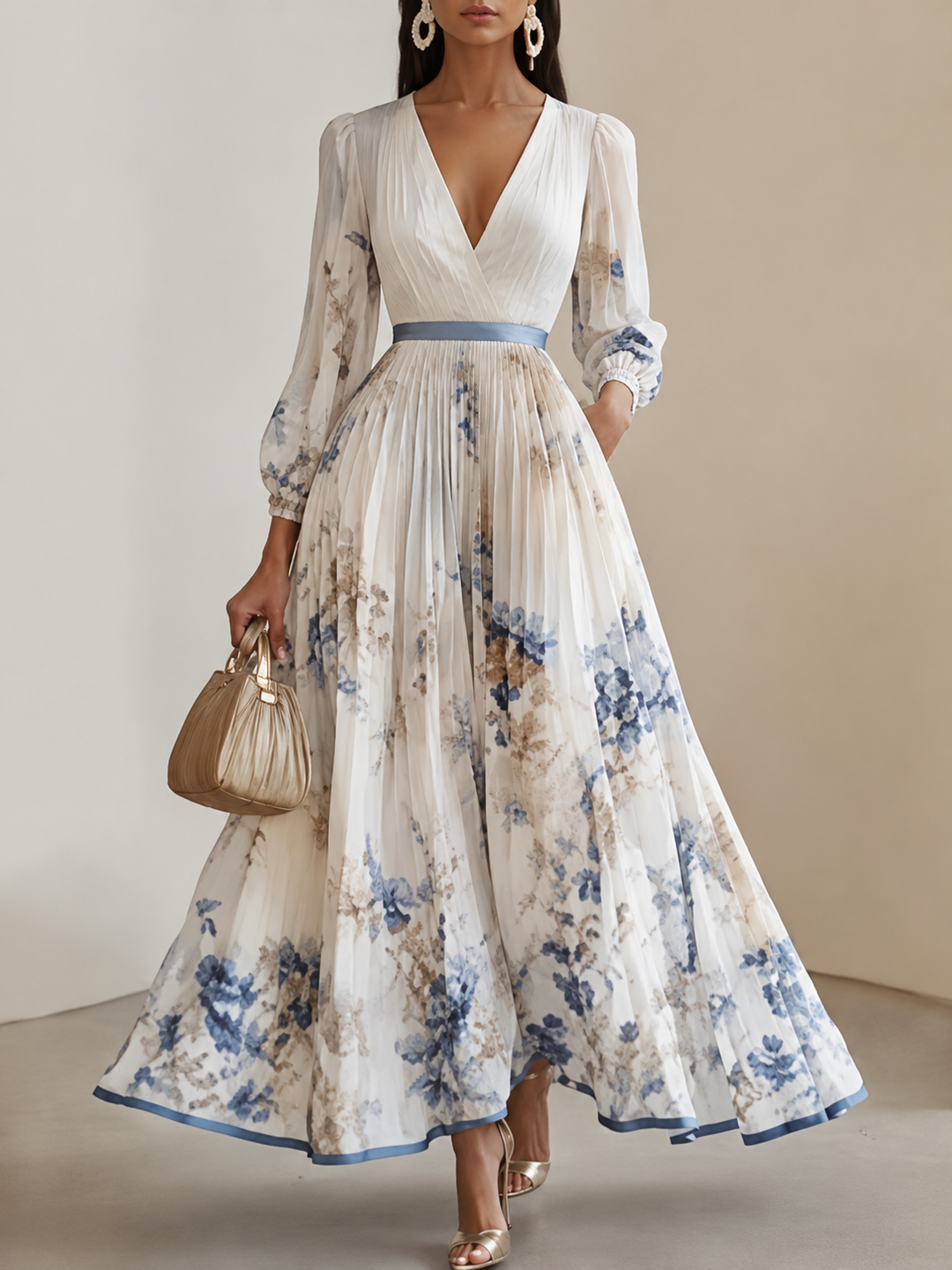 Ruth | Elegant Pleated Maxi Dress