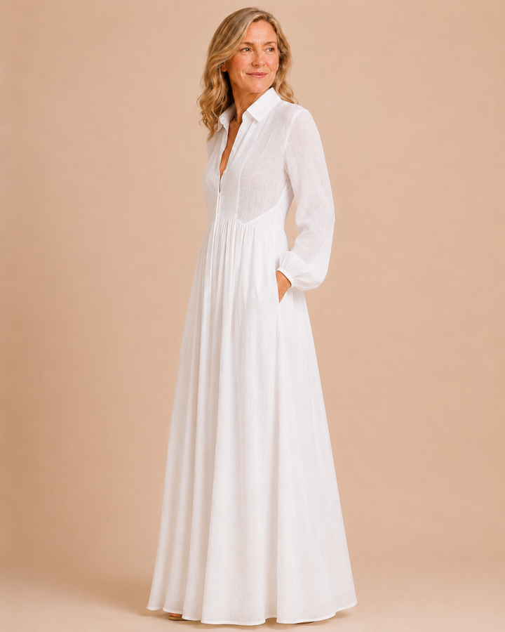 Serena | Flowing Button-Front Maxi Dress
