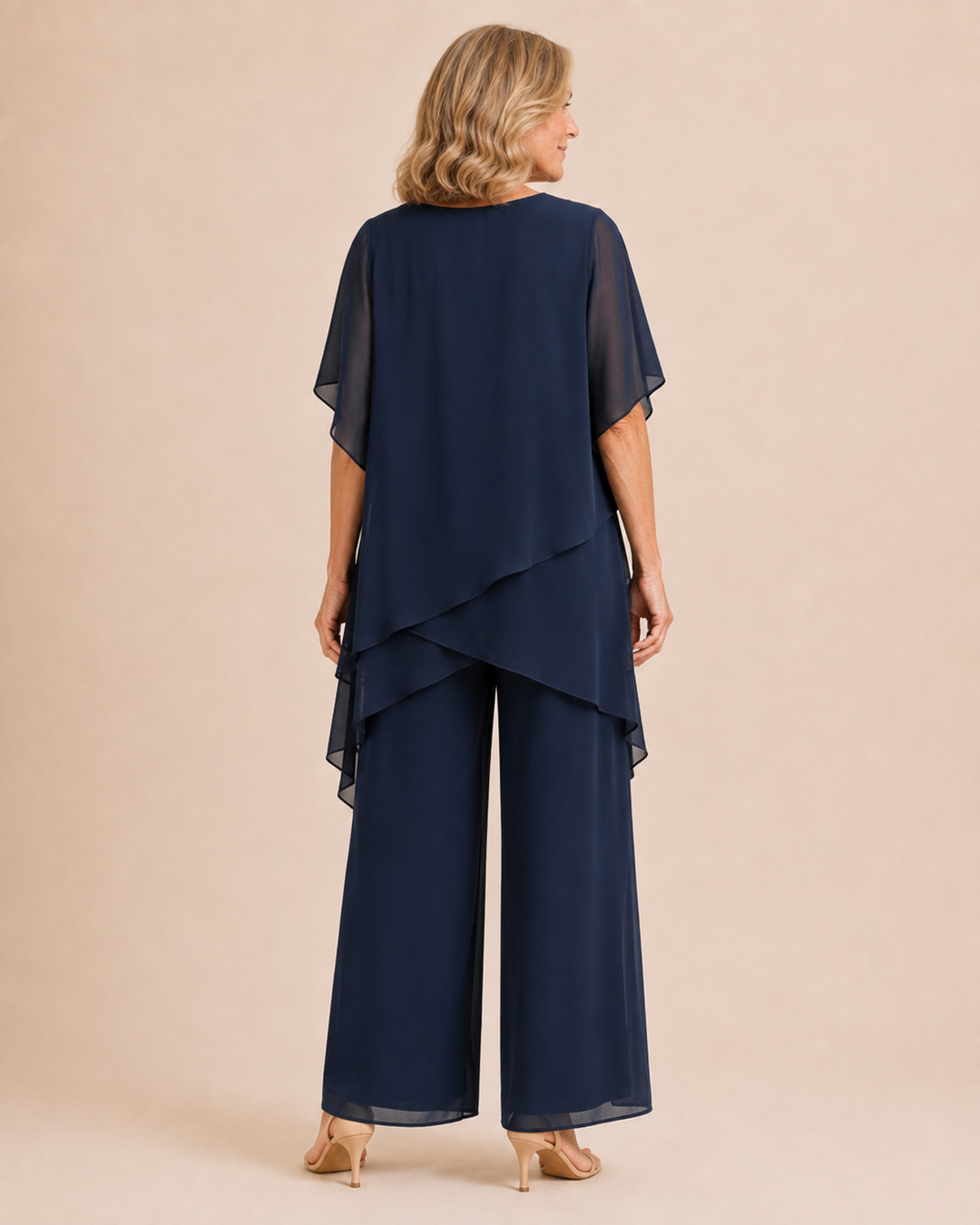 Linda | Suit with Draped Palazzo Pants