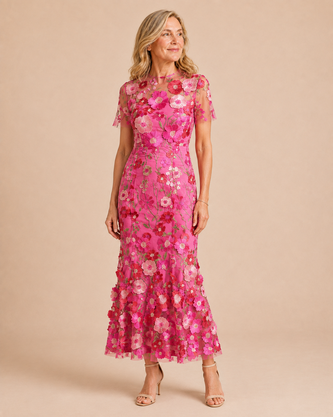 Primrose | Romantic Floral Appliqué Mermaid Evening Gown