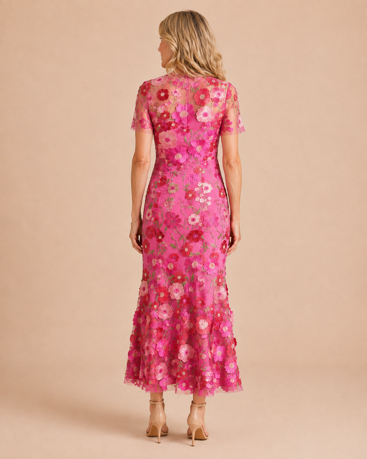 Primrose | Romantic Floral Appliqué Mermaid Evening Gown