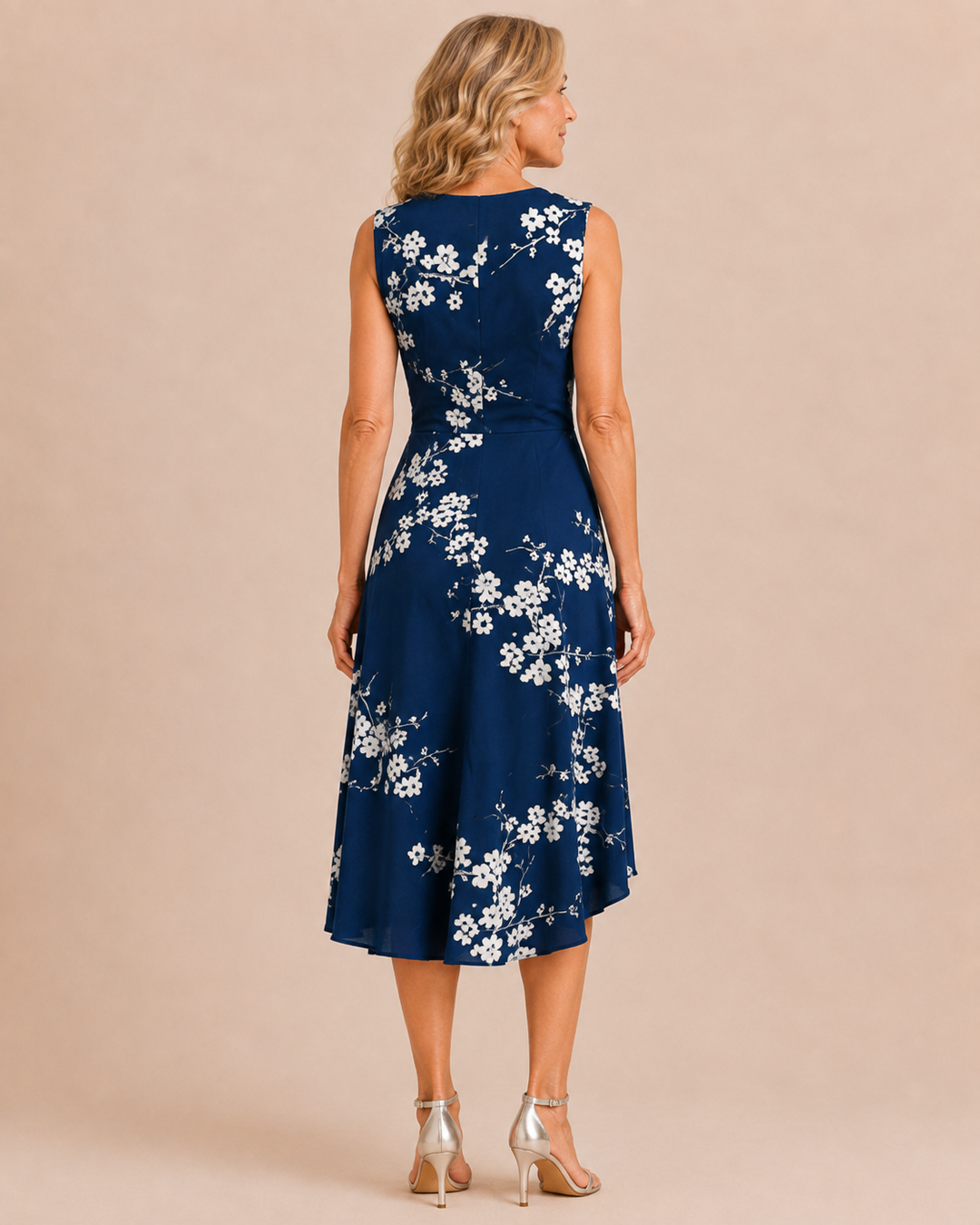 Athena | Elegant Ruched Sleeveless Midi Dress