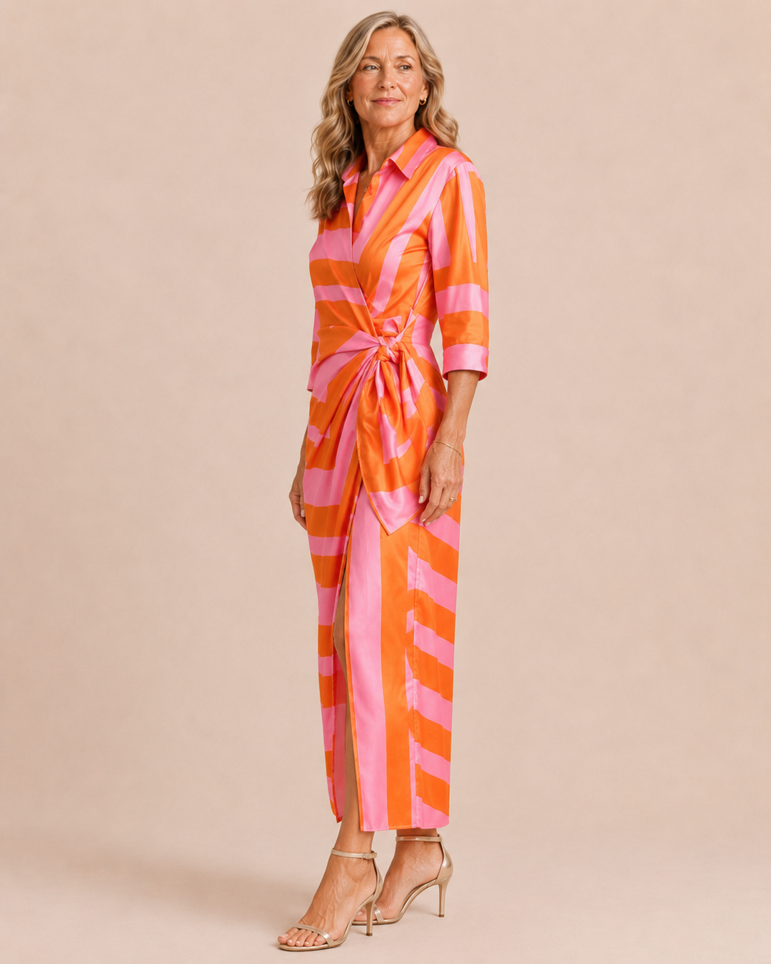 Danielle | Leaf Print Maxi Wrap Dress