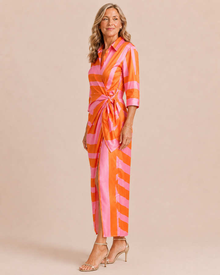 Danielle | Leaf Print Maxi Wrap Dress