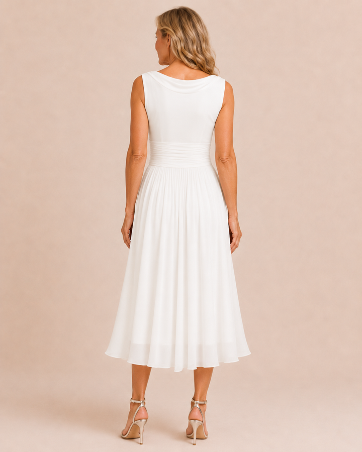 Vivian | Sleeveless Pleated Midi Dress