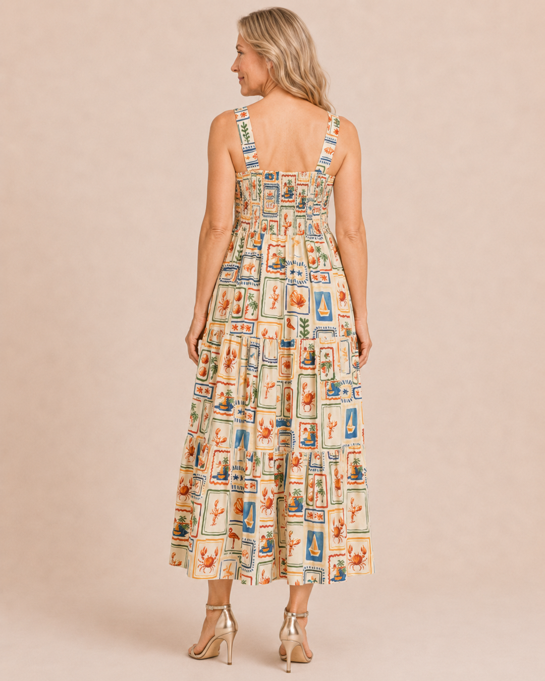 Rosie | Seaside Print Midi Dress