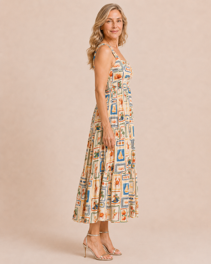 Rosie | Seaside Print Midi Dress