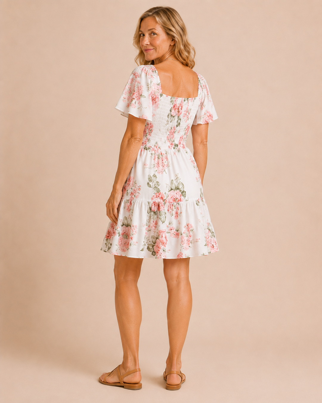 Lorraine | Floral Waist Tie Dress