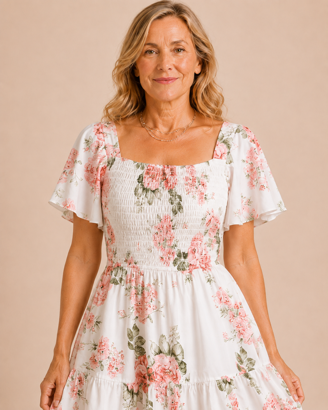 Lorraine | Floral Waist Tie Dress