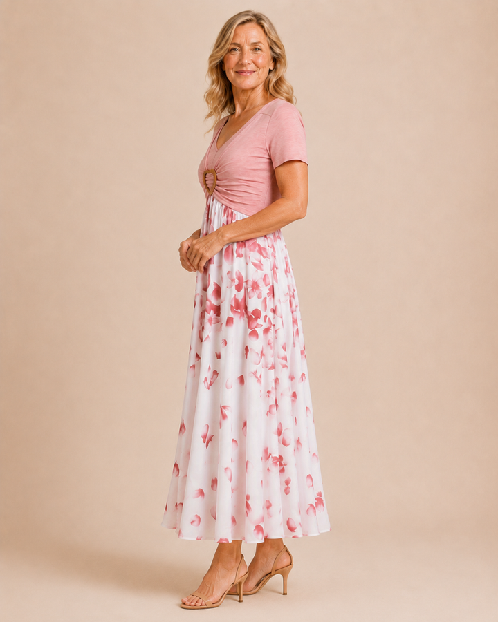Alison | Floral V-Neck A-Line Dress