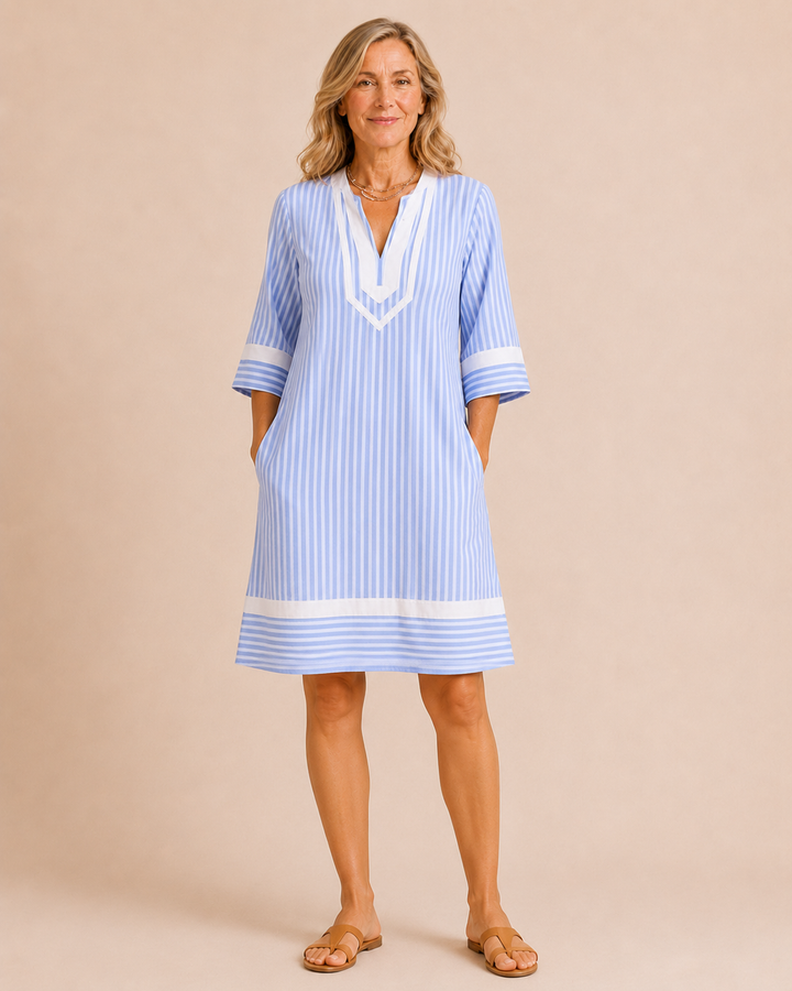Megan | Striped V-Neck Dress