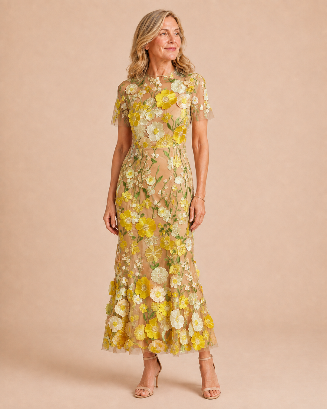 Primrose | Romantic Floral Appliqué Mermaid Evening Gown