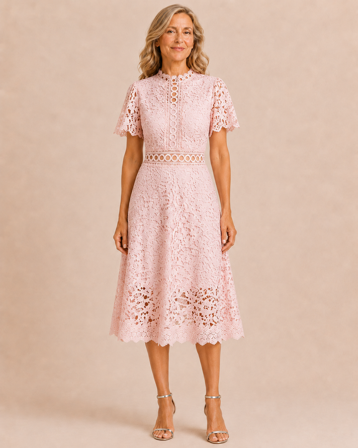Marlene | Vintage Lace Cutwork Midi Dress