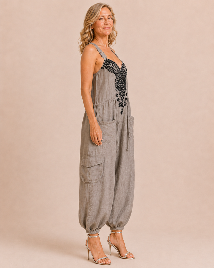 Holly | Bohemian Embroidered Jumpsuit