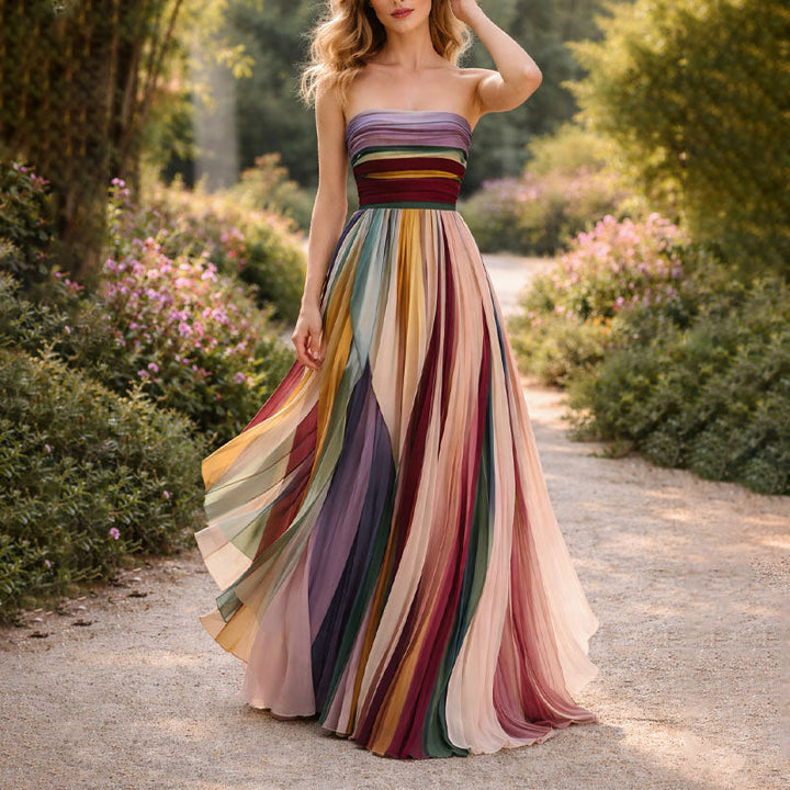 Dolores | Strapless Pleated Maxi Dress