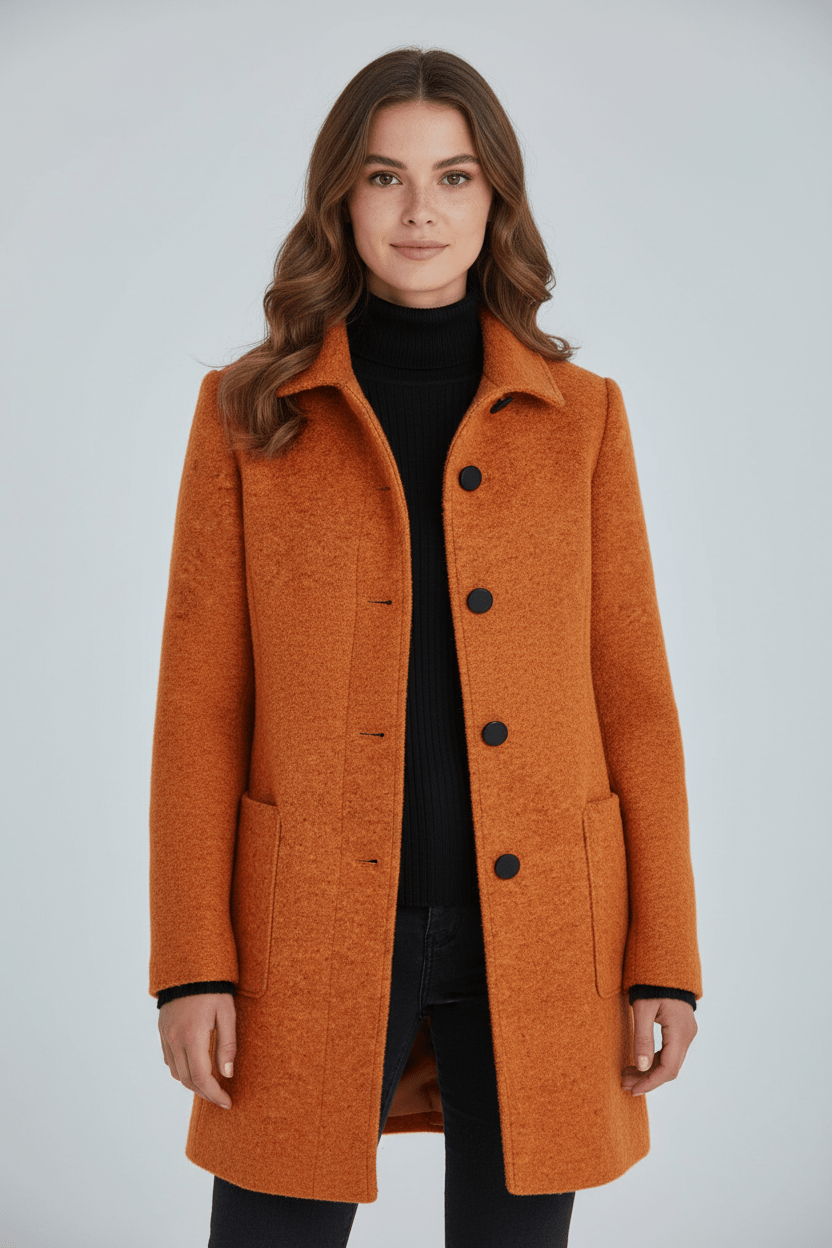 Wool Blend Tailored Overcoat