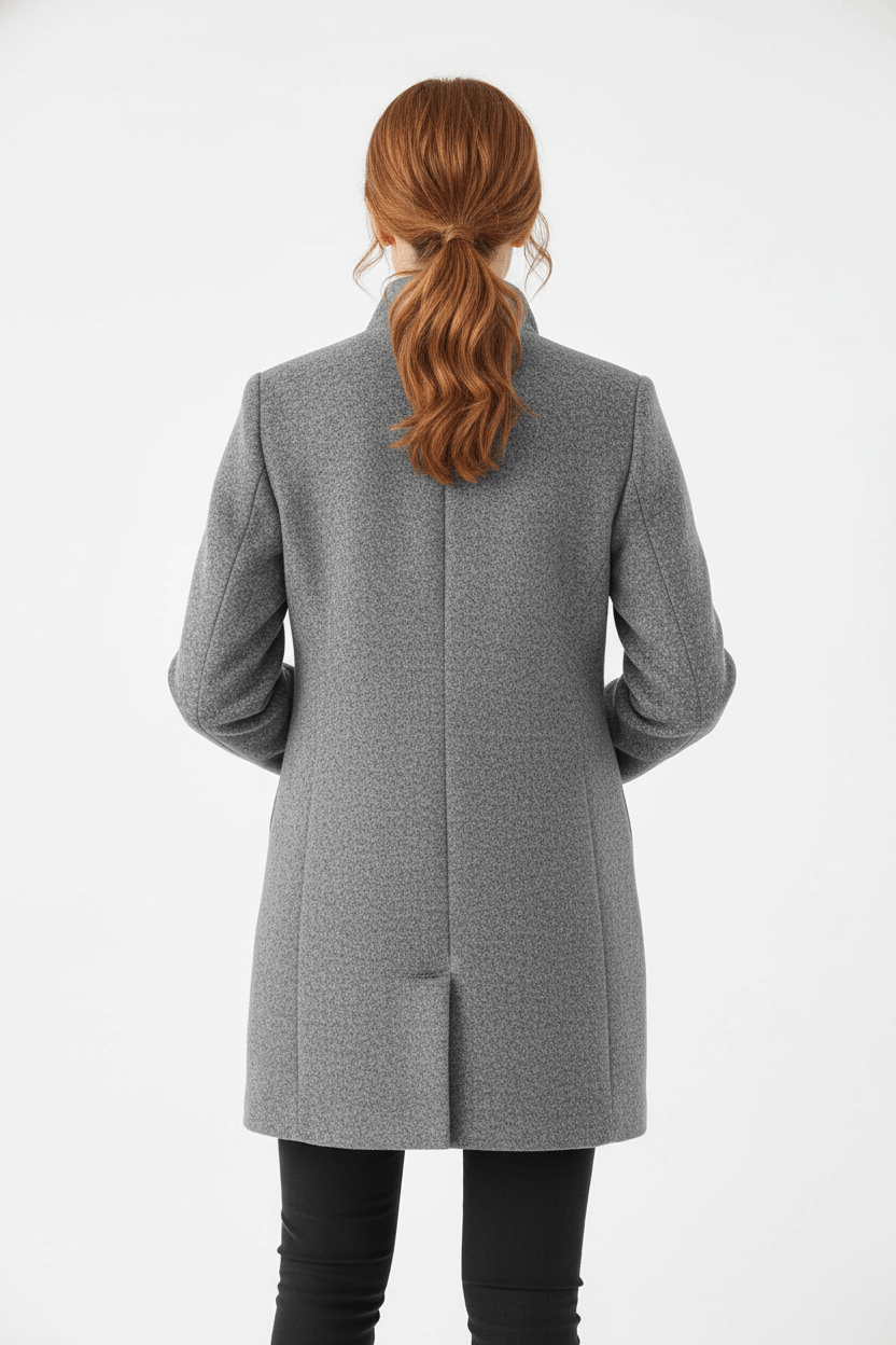 Wool Blend Tailored Overcoat