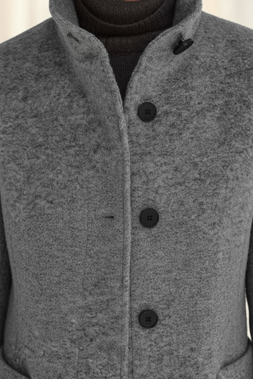 Wool Blend Tailored Overcoat