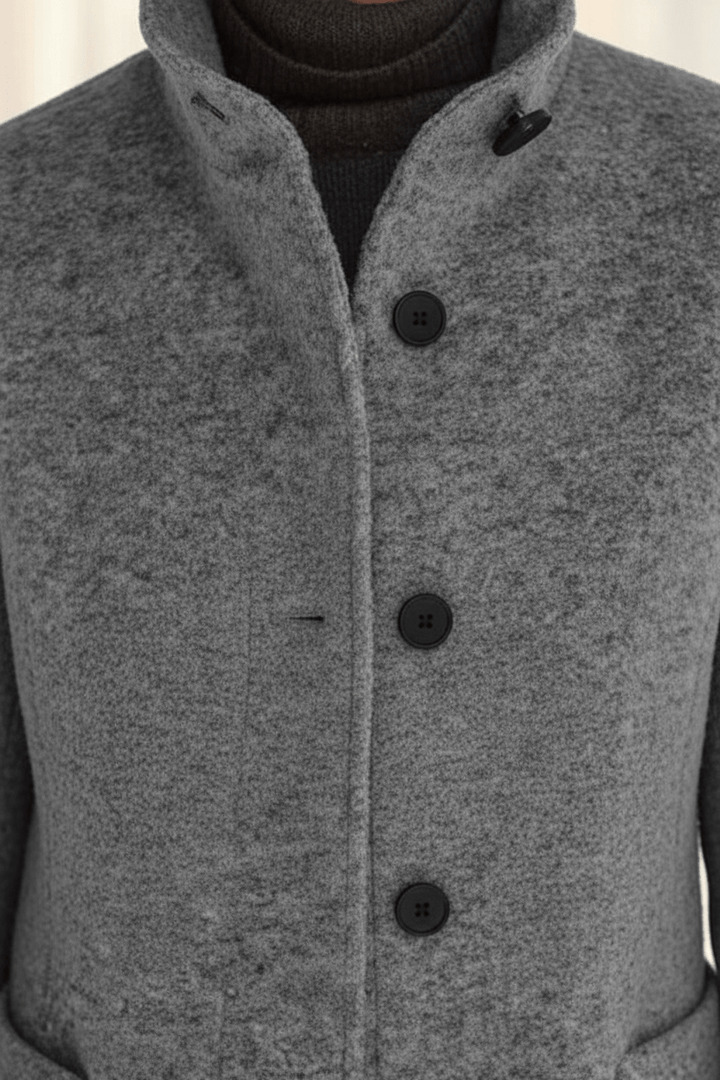 Wool Blend Tailored Overcoat