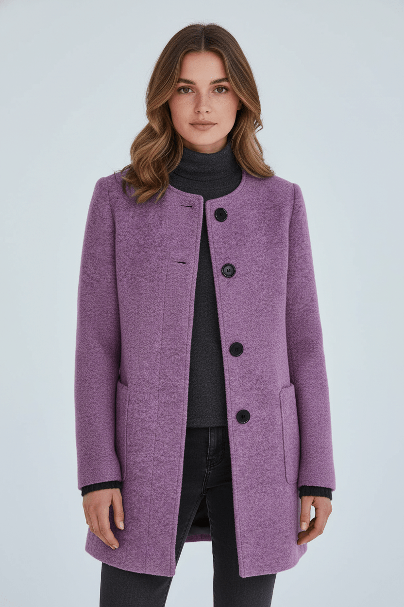 Wool Blend Tailored Overcoat
