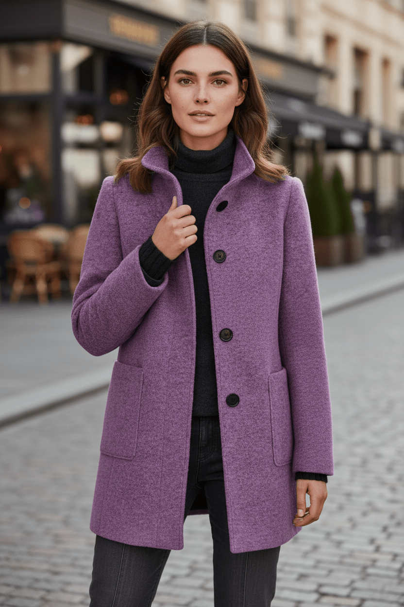 Wool Blend Tailored Overcoat