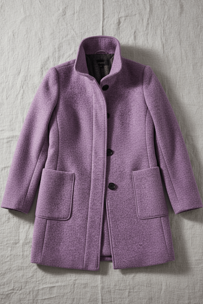 Wool Blend Tailored Overcoat