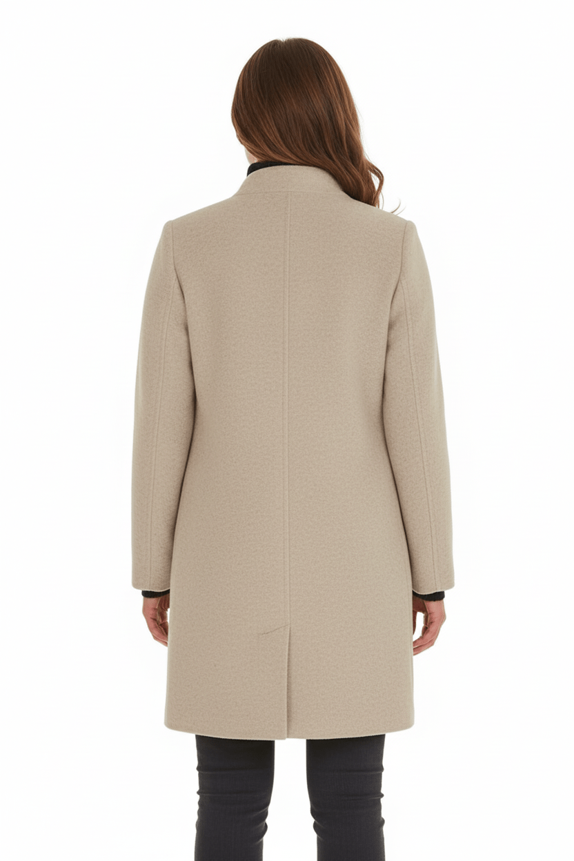 Wool Blend Tailored Overcoat