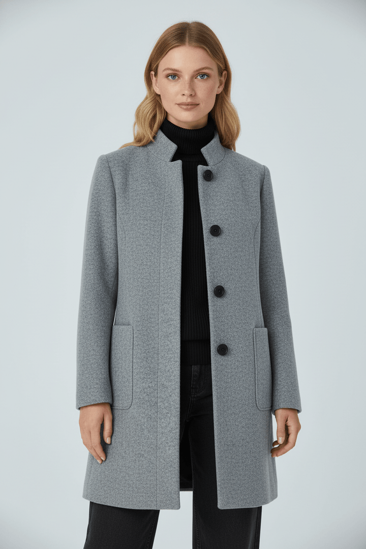 Wool Blend Tailored Overcoat
