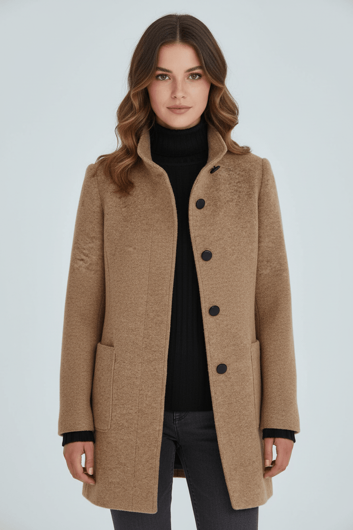 Wool Blend Tailored Overcoat