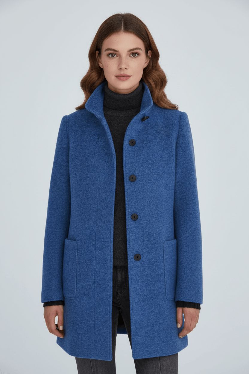Wool Blend Tailored Overcoat