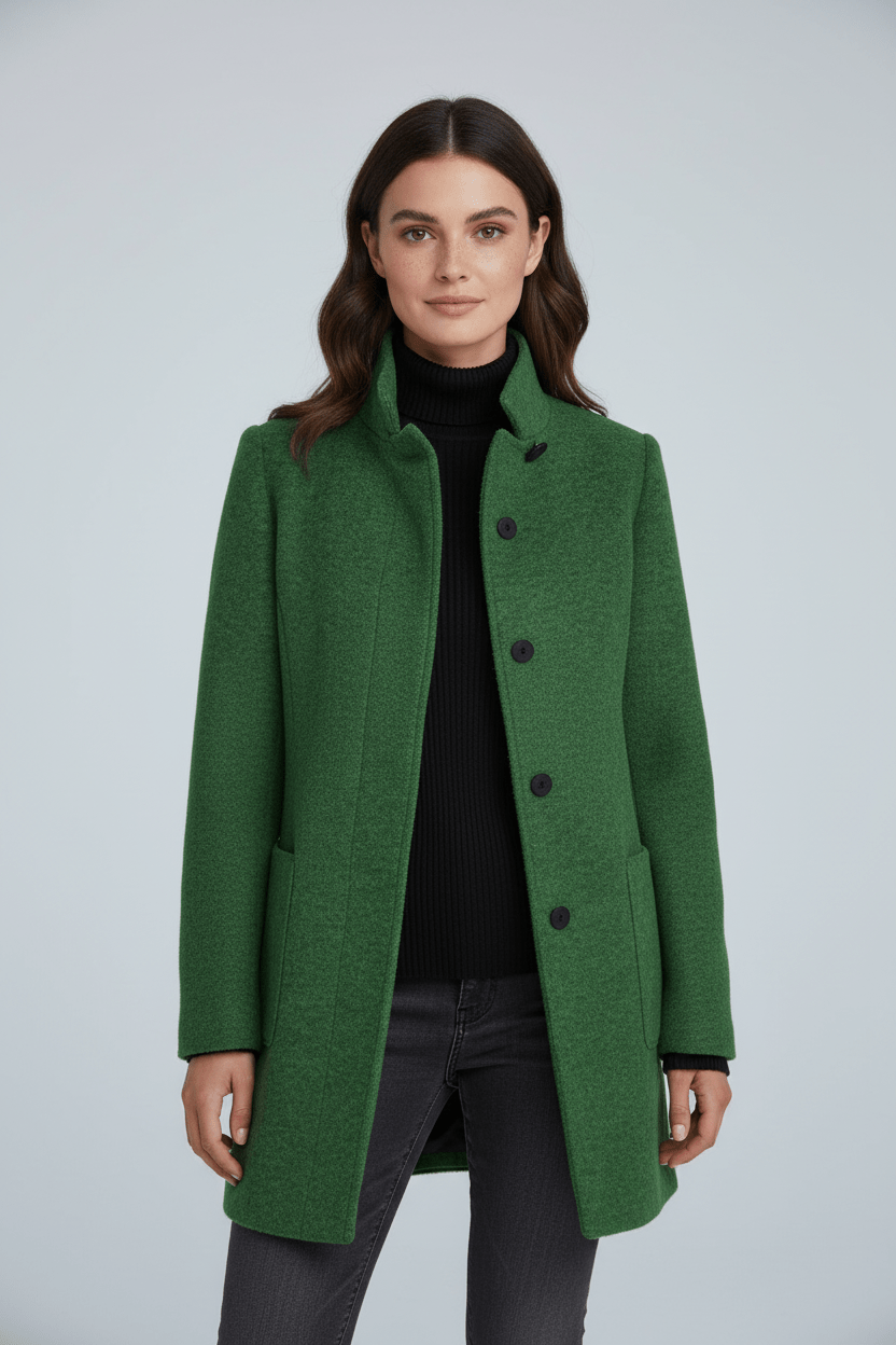 Wool Blend Tailored Overcoat