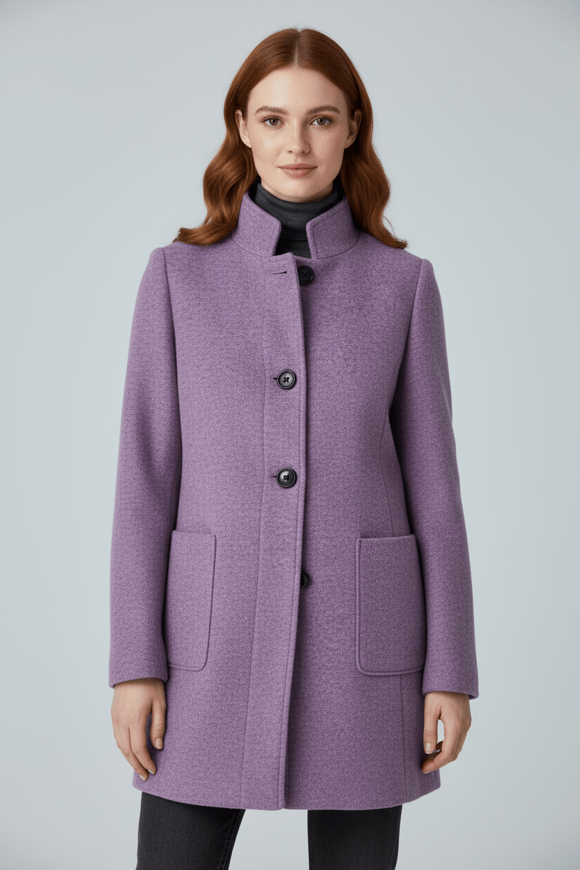 Wool Blend Tailored Overcoat