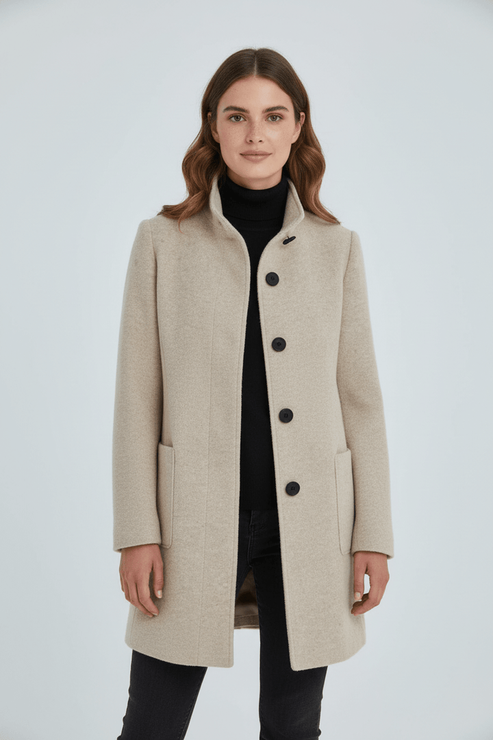 Wool Blend Tailored Overcoat