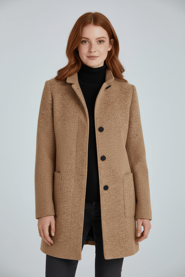 Wool Blend Tailored Overcoat
