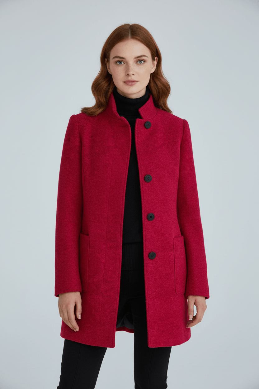 Wool Blend Tailored Overcoat
